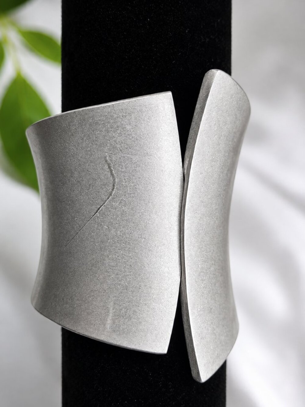 Bold, contemporary silver-tone cuff bracelet